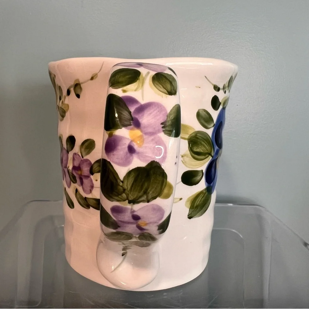 Mariam’s Garden Floral Hand-painted‎ Cup. 16 oz.